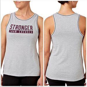 Reebok Stronger Than Excuses Gray Tank Top L